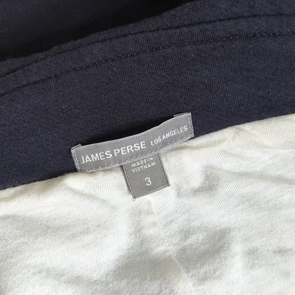 James Perse LA Double Breasted Soft Cotton Jersey Knit Jacket Blazer Black 3 M/L - Picture 10 of 13